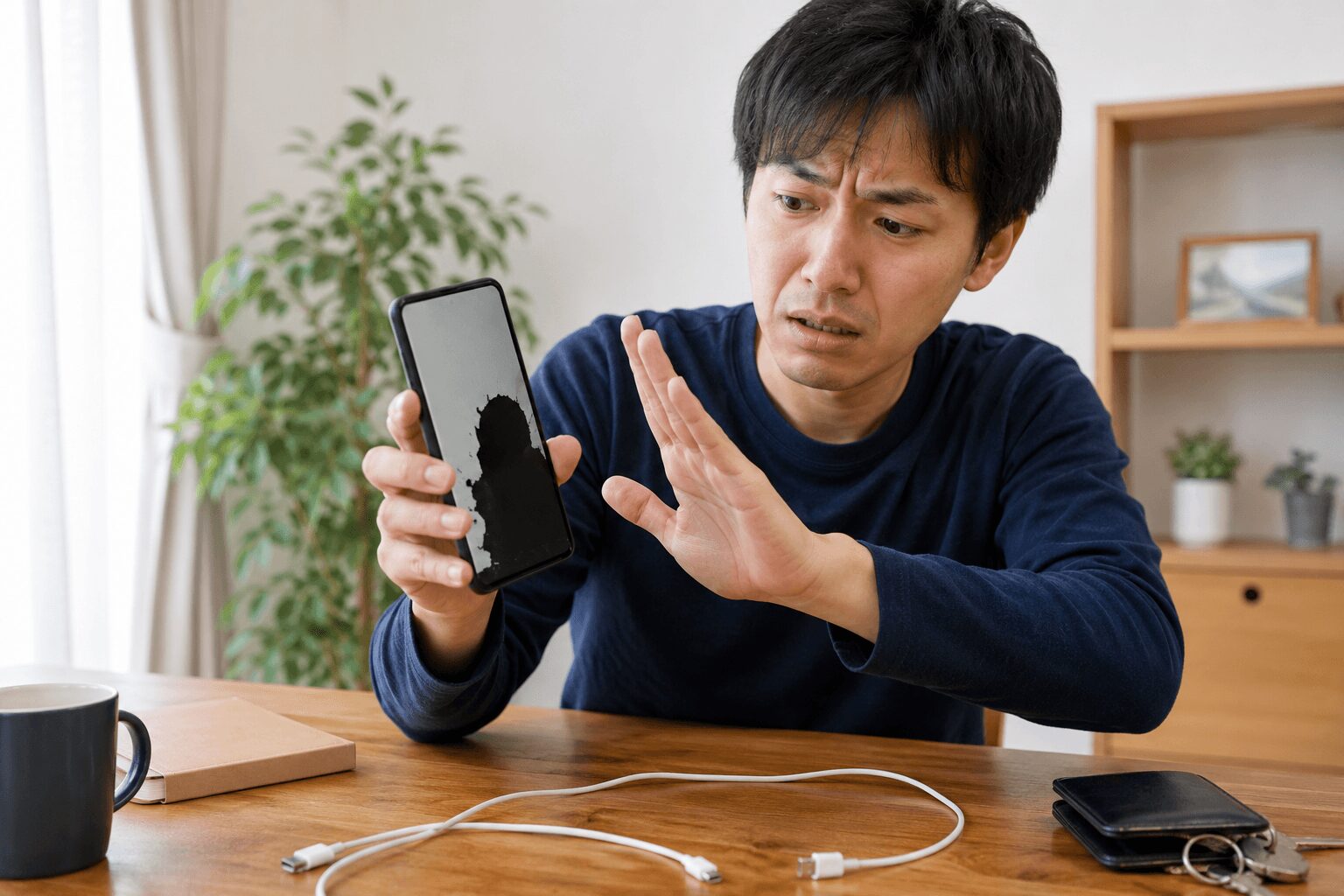 スマホが液晶漏れしたときにやってはいけないこと