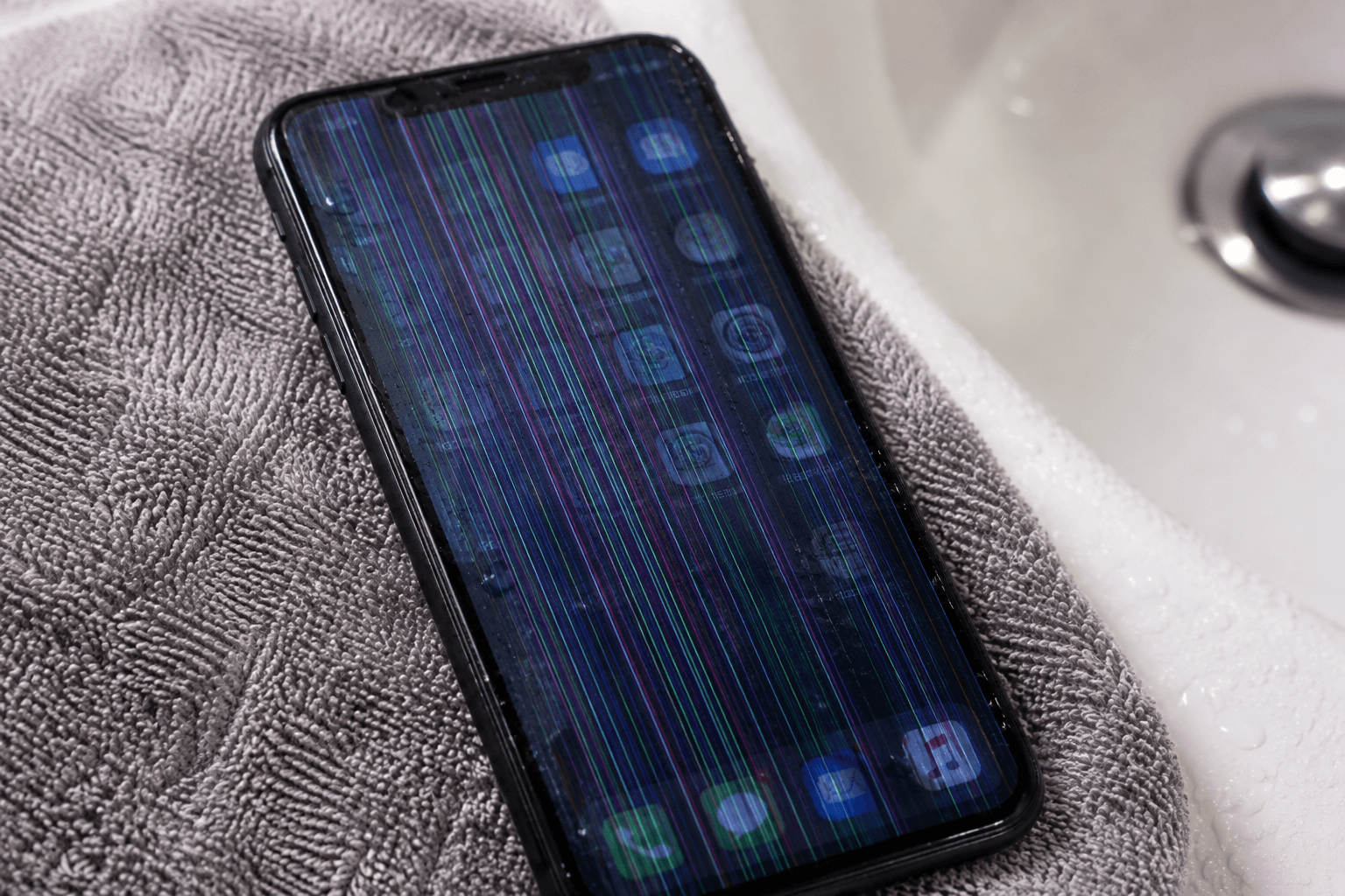 お風呂で水没したiPhoneに出る症状