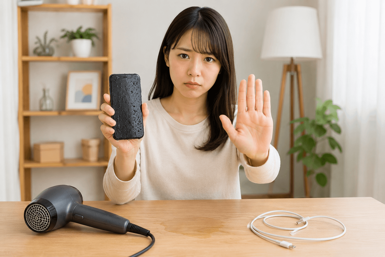 iPhoneが水没した時にやってはいけないこと