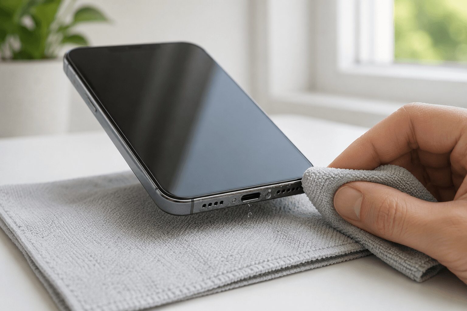 コネクタに液体が入った時の正しい乾かし方【iPhone本体】