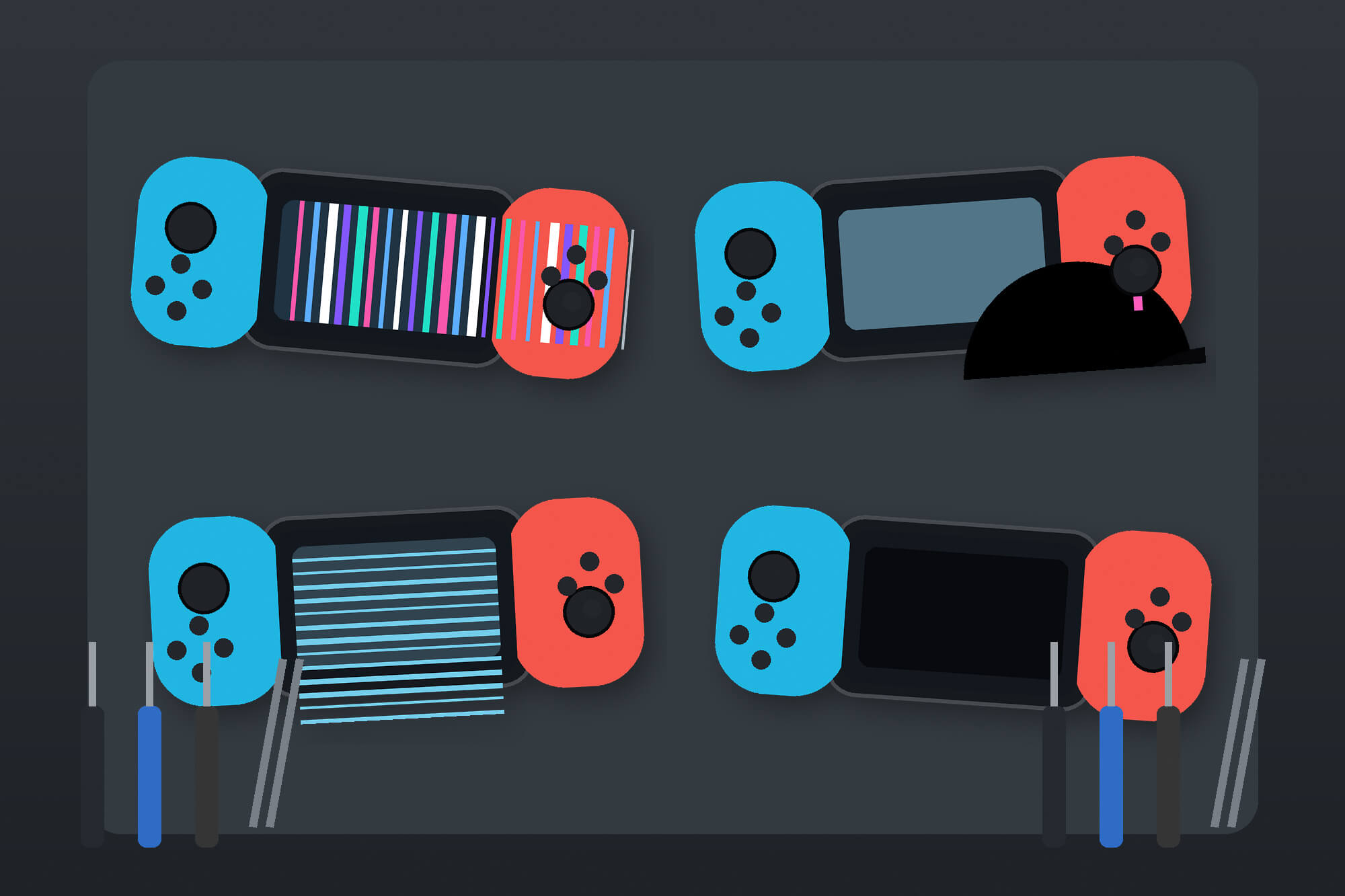 Switchの液晶に出る症状と考えられる原因