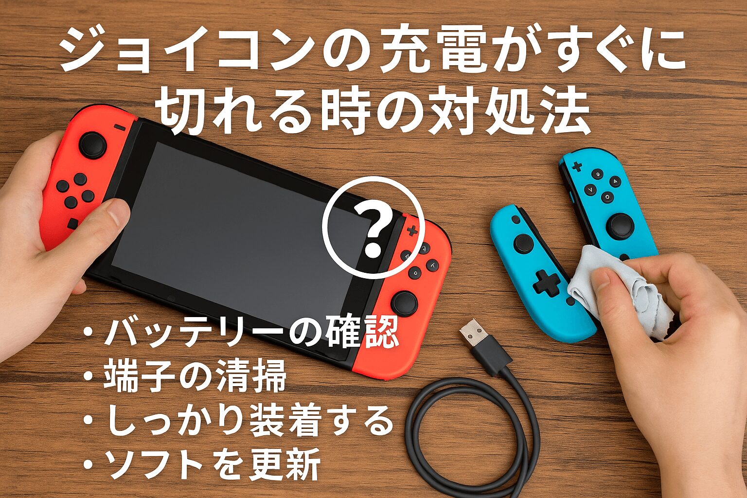 ジョイコンの充電がすぐに切れる時の対処法