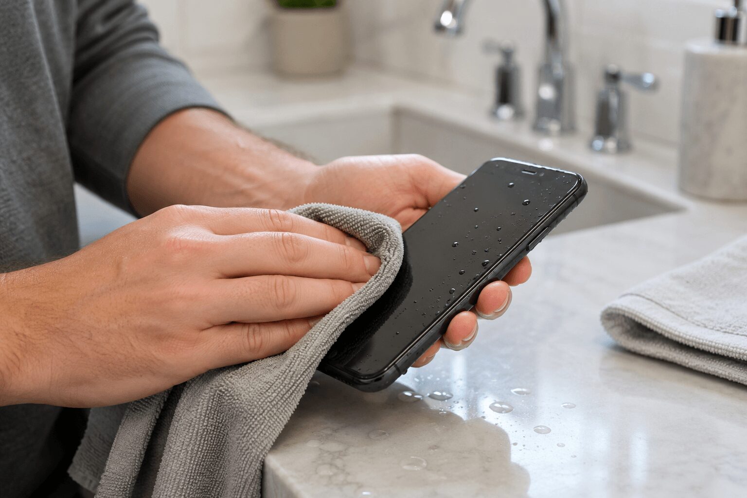 iPhone15が水没した直後にやるべき応急処置